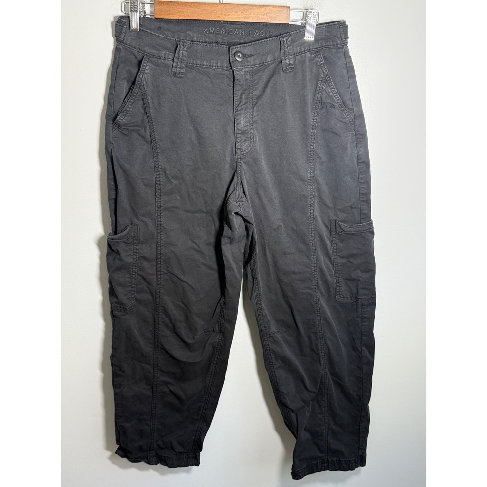 American Eagle Outfitters Womens Cargo Pants Gray Utility Tapered Leg Size 6